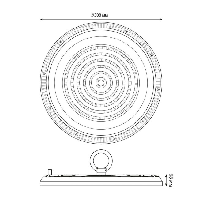 Промышленный светильник Uniel ULY-U37D-200W/6500K IP65 GREY UL-00012786