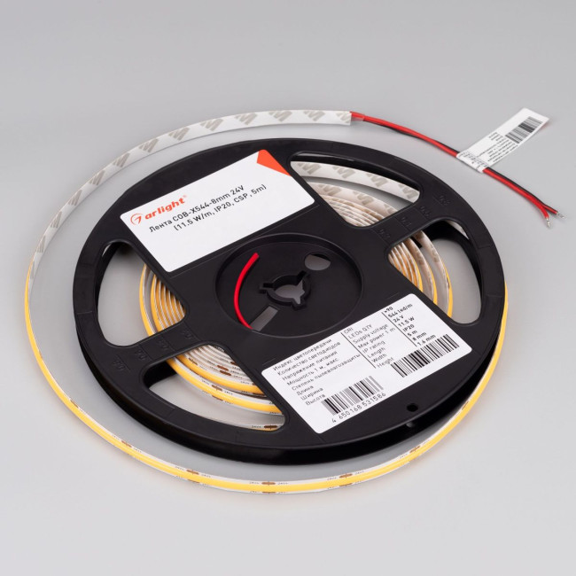 Светодиодная лента Arlight COB-X544-8mm 24V Warm2400 (11.5 W/m, IP20, 5m) 056915 Светодиодная лента Arlight COB-X544-8mm 24V Warm2400 (11.5 W/m, IP20, 5m) 056915