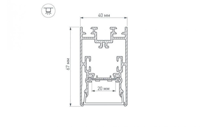 Профиль с экраном Arlight S2-LINE-4067-2500 ANOD+OPAL 021172 Профиль с экраном Arlight S2-LINE-4067-2500 ANOD+OPAL 021172