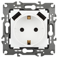 Розетка со шторами и 2 USB Эра 12-4109-01М Б0065728
