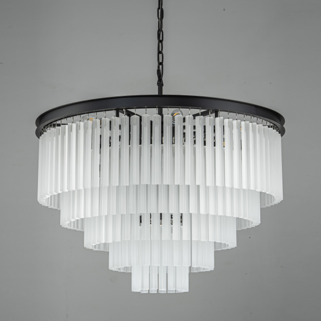 Подвесная люстра Delight Collection 1920s Odeon KR0387P-10A black/frost Подвесная люстра Delight Collection 1920s Odeon KR0387P-10A black/frost
