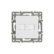 Механизм компьютерной розетки двойной Arlight SCT-MPC2-PL-WH (RJ-45, CAT6) 045336