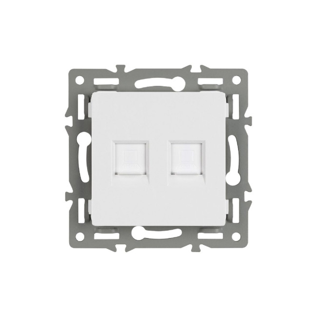 Механизм компьютерной розетки двойной Arlight SCT-MPC2-PL-WH (RJ-45, CAT6) 045336 Механизм компьютерной розетки двойной Arlight SCT-MPC2-PL-WH (RJ-45, CAT6) 045336