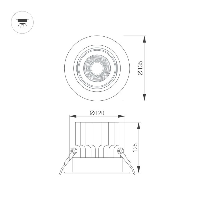 Встраиваемый светильник Arlight MS-VORTEX-BUILT-R135-30W Day4000 (WH-WH, 17 deg, 230V) 057755 Встраиваемый светильник Arlight MS-VORTEX-BUILT-R135-30W Day4000 (WH-WH, 17 deg, 230V) 057755