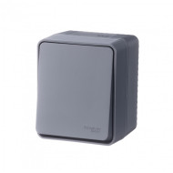 Выключатель 1-клавишный 10 АХ Systeme Electric AtlasDesign Profi54 Наруж Антрацит ATN544011