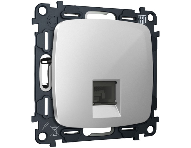 Комплект механизма компьютерной розетки Ambrella Volt RJ-45 (8P8C) CAT6A экранированной с автоматической защитной шторкой OMEGA MO412005 Серебро глянец QUANT (OP4120, VM185) Комплект механизма компьютерной розетки Ambrella Volt RJ-45 (8P8C) CAT6A экранированной с автоматической защитной шторкой OMEGA MO412005 Серебро глянец QUANT (OP4120, VM185)