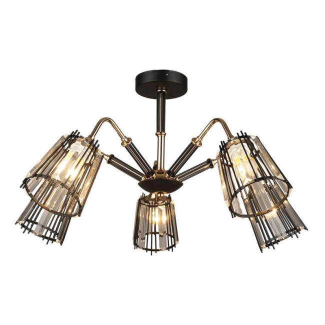 Люстра на штанге IMEX MD.4050-5-S BK+FGD Люстра на штанге IMEX MD.4050-5-S BK+FGD