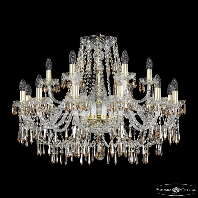 Подвесная люстра Bohemia Ivele Crystal 1403/12+6/300 G K721 Подвесная люстра Bohemia Ivele Crystal 1403/12+6/300 G K721