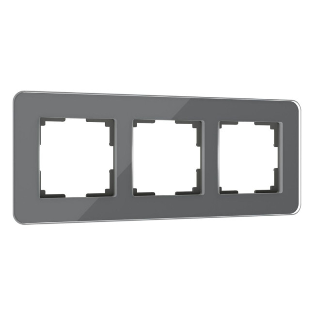 Рамка из стекла на 3 поста Werkel Elite графит 4690389180774 W0032440 Рамка из стекла на 3 поста Werkel Elite графит 4690389180774 W0032440