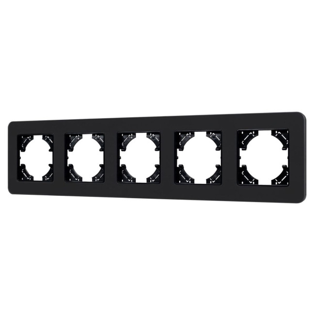 Рамка на 5 постов стеклянная Arlight FRM-OMALI-SFGS-5-BK 049721 Рамка на 5 постов стеклянная Arlight FRM-OMALI-SFGS-5-BK 049721
