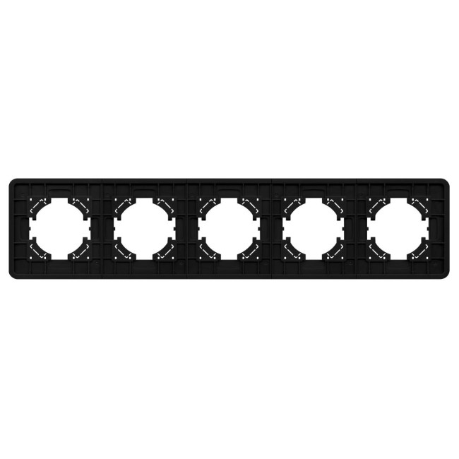 Рамка на 5 постов стеклянная Arlight FRM-OMALI-SFGS-5-BK 049721 Рамка на 5 постов стеклянная Arlight FRM-OMALI-SFGS-5-BK 049721