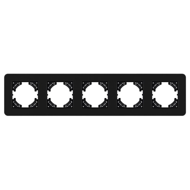 Рамка на 5 постов стеклянная Arlight FRM-OMALI-SFGS-5-BK 049721 Рамка на 5 постов стеклянная Arlight FRM-OMALI-SFGS-5-BK 049721
