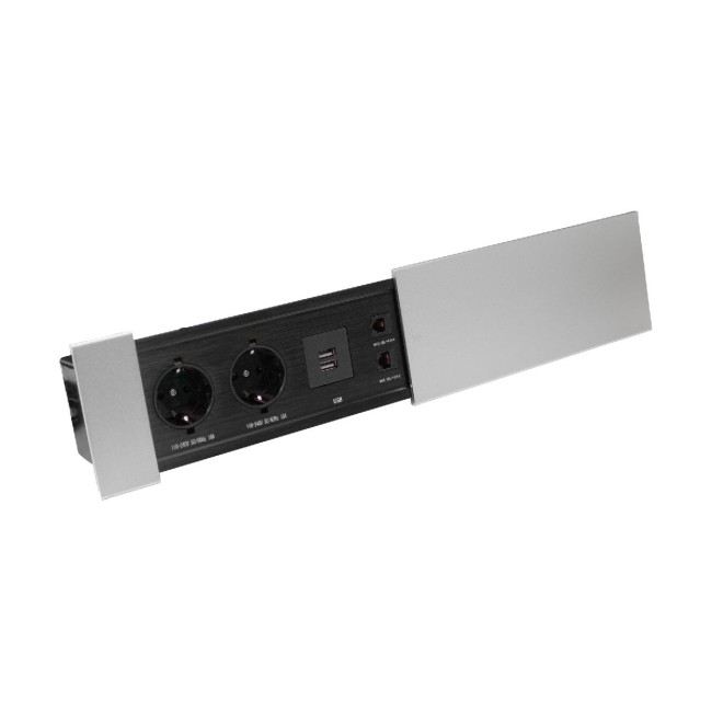 Блок розеток JX (Slide Top) (2 секции RJ-45 + 2 USB с кабелем питания) Mebax 00-00002890 Блок розеток JX (Slide Top) (2 секции RJ-45 + 2 USB с кабелем питания) Mebax 00-00002890