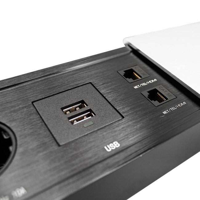 Блок розеток JX (Slide Top) (2 секции RJ-45 + 2 USB с кабелем питания) Mebax 00-00002890 Блок розеток JX (Slide Top) (2 секции RJ-45 + 2 USB с кабелем питания) Mebax 00-00002890
