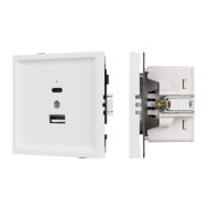 Механизм USB розетки Arlight SCT-TENDO-MUAC-SFPL-WH (5V, 3A, QC3) 054539