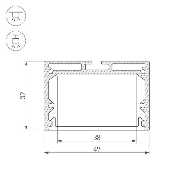 Профиль Arlight SL-LINE-4932-2000 ANOD 019308 Профиль Arlight SL-LINE-4932-2000 ANOD 019308