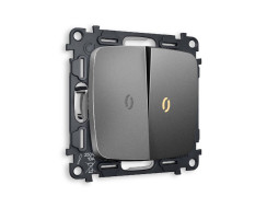 Комплект механизма 2-кл выключателя с подсветкой Ambrella Volt Omega MO654010