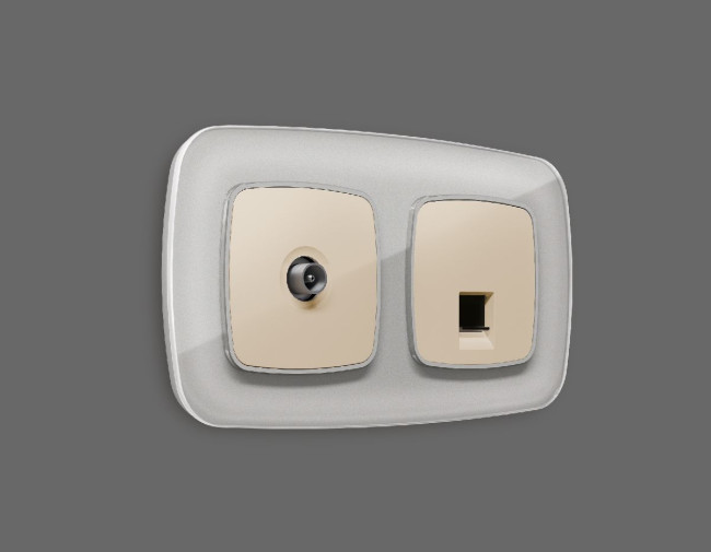 Лицевая панель для TV розетки Ambrella Volt Omega OP3130 Лицевая панель для TV розетки Ambrella Volt Omega OP3130