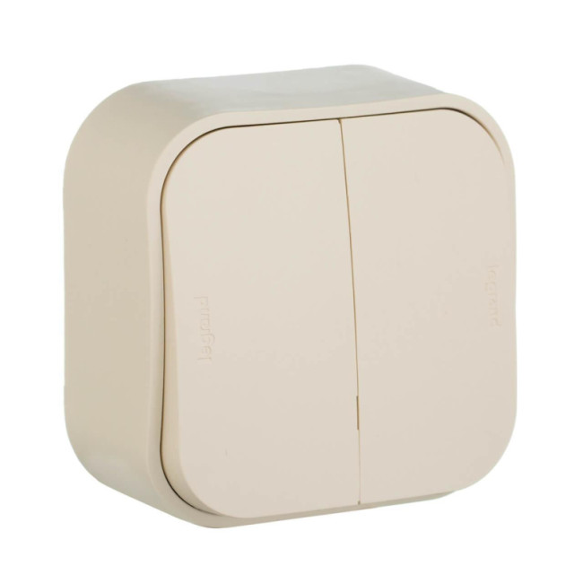 Выключатель двухклавишный Legrand Quteo 10A 250V слоновая кость 782232 Выключатель двухклавишный Legrand Quteo 10A 250V слоновая кость 782232