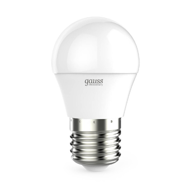 Лампа cветодиодная Gauss E27 6W 4100K шар матовый 53226 Лампа cветодиодная Gauss E27 6W 4100K шар матовый 53226