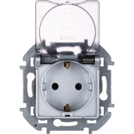 Розетка с/з со шторками с защитной крышкой Legrand Inspiria 673742