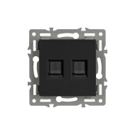 Механизм компьютерной розетки двойной Arlight SCT-MPC2-PL-BK (RJ-45, CAT6) 045337