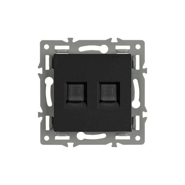 Механизм компьютерной розетки двойной Arlight SCT-MPC2-PL-BK (RJ-45, CAT6) 045337 Механизм компьютерной розетки двойной Arlight SCT-MPC2-PL-BK (RJ-45, CAT6) 045337