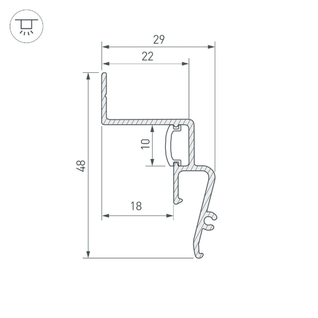 Профиль Arlight STRETCH-SHADOW-2000 BLACK A2-CONTOUR-PRO 039510