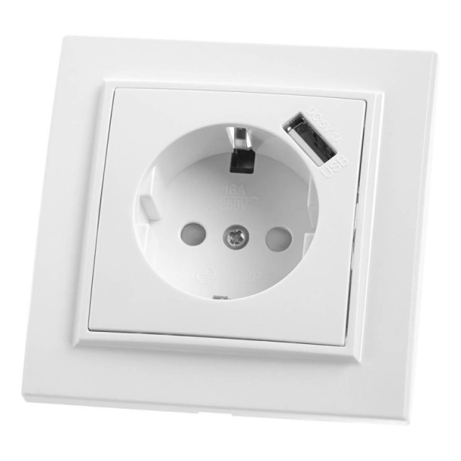 Розетка Feron Stekker Эрна с/з 16A 250V USB белый PST16901101 39051 Розетка Feron Stekker Эрна с/з 16A 250V USB белый PST16901101 39051