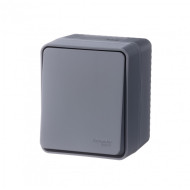 Переключатель 1-клавишный 10 АХ Systeme Electric AtlasDesign Profi54 Наруж Антрацит ATN544061