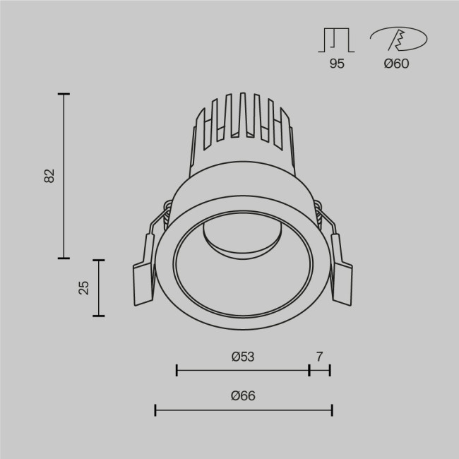 Встраиваемый светильник Maytoni Technical Dip DL115-10W-3K-B Встраиваемый светильник Maytoni Technical Dip DL115-10W-3K-B