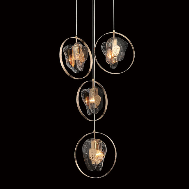 Подвесной светильник P60669-4 gold/clear