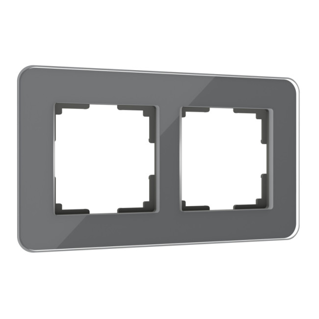 Рамка из стекла на 2 поста Werkel Elite графит 4690389180705 W0022440 Рамка из стекла на 2 поста Werkel Elite графит 4690389180705 W0022440
