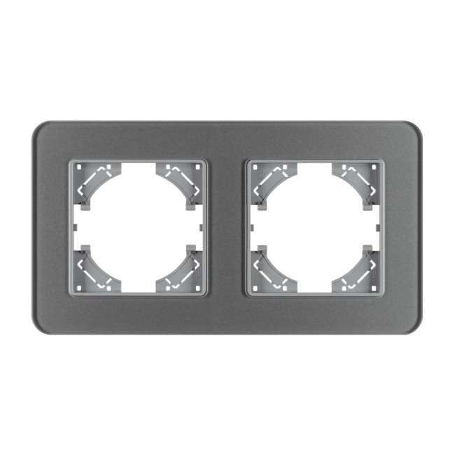 Рамка на 2 поста стеклянная Arlight FRM-OMALI-SFGS-2-GR 049710