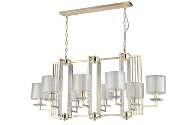 Подвесная люстра Crystal Lux Nicolas NICOLAS SP8 L1000 GOLD/WHITE Подвесная люстра Crystal Lux Nicolas NICOLAS SP8 L1000 GOLD/WHITE
