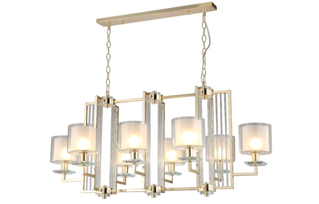 Подвесная люстра Crystal Lux Nicolas NICOLAS SP8 L1000 GOLD/WHITE Подвесная люстра Crystal Lux Nicolas NICOLAS SP8 L1000 GOLD/WHITE