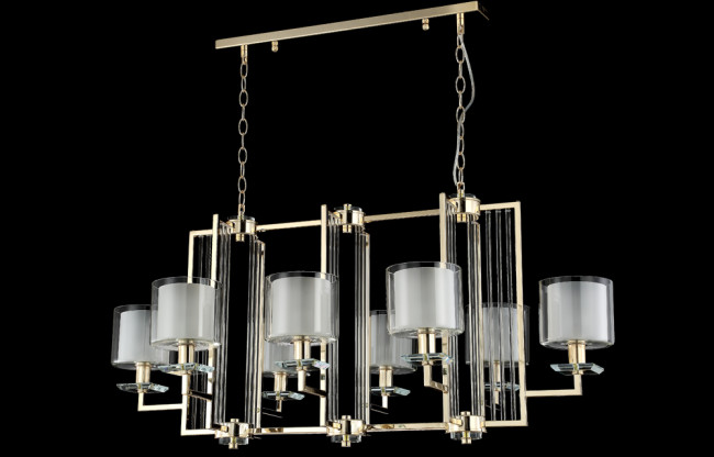 Подвесная люстра Crystal Lux Nicolas NICOLAS SP8 L1000 GOLD/WHITE Подвесная люстра Crystal Lux Nicolas NICOLAS SP8 L1000 GOLD/WHITE