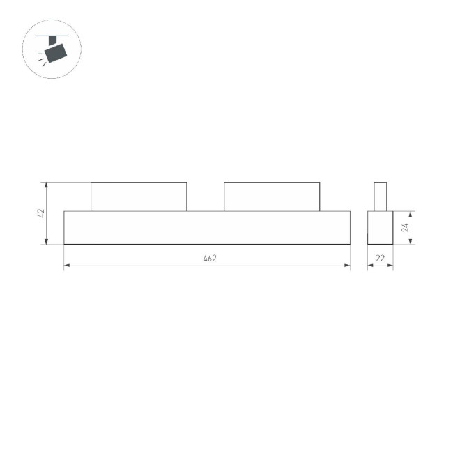 Трековый магнитный светильник Arlight MAG-ORIENT-FLAT-L465-16W Day4000-MIX (BK, 80 deg, 48V, TUYA) 048189