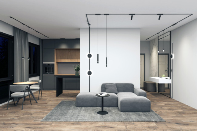 Трековый магнитный однофазный светильник Denkirs Air hang DK5375-BK