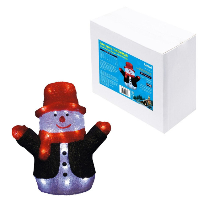 Фигура снеговик Uniel ULD-M2730-024/STA WHITE IP20 SNOWMAN 09557 Фигура снеговик Uniel ULD-M2730-024/STA WHITE IP20 SNOWMAN 09557