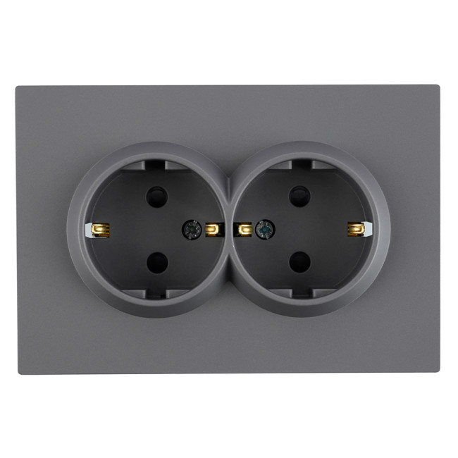 Розетка 2-местная СЗК Stekker 250В 16А Эмили RST16-5114-10ZK 50244 Розетка 2-местная СЗК Stekker 250В 16А Эмили RST16-5114-10ZK 50244