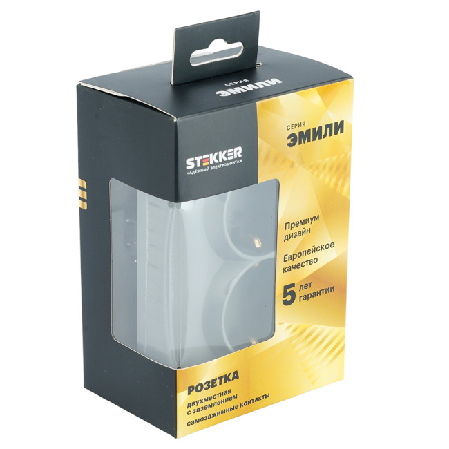 Розетка 2-местная СЗК Stekker 250В 16А Эмили RST16-5114-10ZK 50244 Розетка 2-местная СЗК Stekker 250В 16А Эмили RST16-5114-10ZK 50244