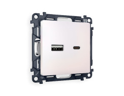 Комплект механизма розетки 2USB A+C 20W (быстрая зарядка) Ambrella Volt Alfa MA211010