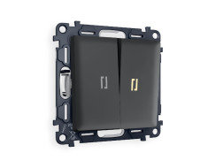 Комплект механизма 2-кл проходного выключателя с подсветкой Ambrella Volt Alfa MA904030