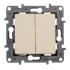 Выключатель двухклавишный Legrand Etika 10A 250V белый 672202