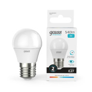 Лампа светодиодная Gauss E27 8W 4100K шар матовый 53228 Лампа светодиодная Gauss E27 8W 4100K шар матовый 53228
