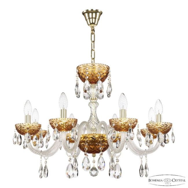Подвесная люстра Bohemia Ivele Crystal 5417/8/240 G Amber/M-1F Подвесная люстра Bohemia Ivele Crystal 5417/8/240 G Amber/M-1F