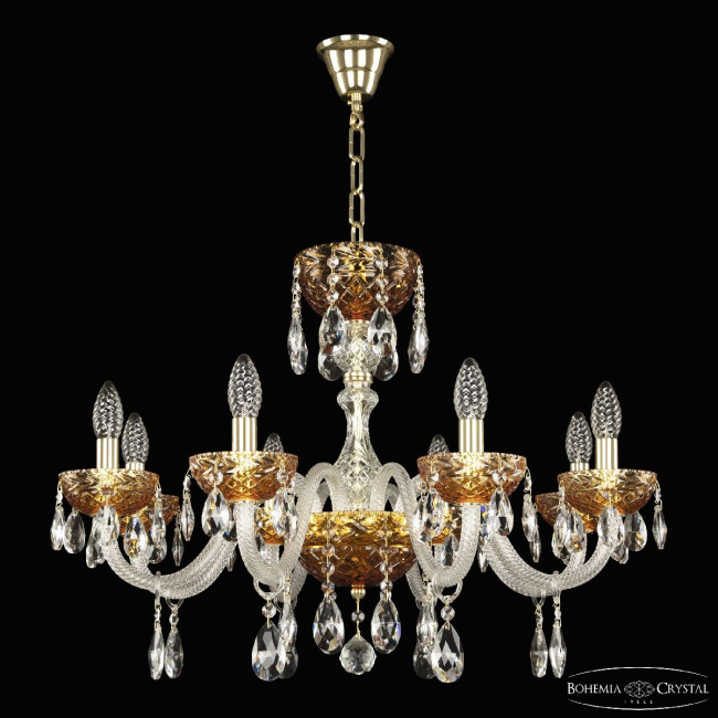 Подвесная люстра Bohemia Ivele Crystal 5417/8/240 G Amber/M-1F Подвесная люстра Bohemia Ivele Crystal 5417/8/240 G Amber/M-1F