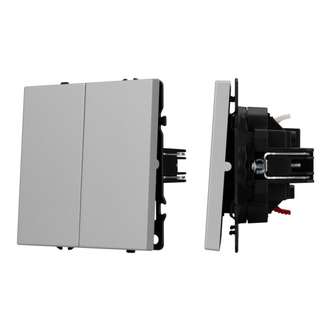 Механизм выключателя двухклавишный непроходной Arlight SWT-NOBE-MK02-SFPL-IS (230V, 10A) 059420 Механизм выключателя двухклавишный непроходной Arlight SWT-NOBE-MK02-SFPL-IS (230V, 10A) 059420