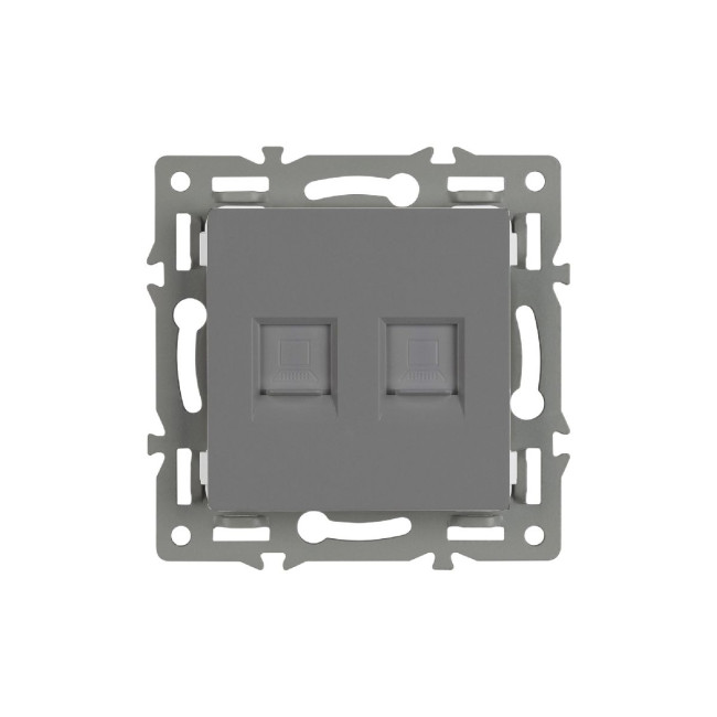 Механизм компьютерной розетки двойной Arlight SCT-MPC2-PL-GR (RJ-45, CAT6) 045338 Механизм компьютерной розетки двойной Arlight SCT-MPC2-PL-GR (RJ-45, CAT6) 045338